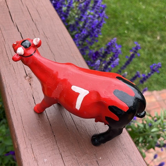 Ks Collections Red number 7 Cow Figurine - Picture 3 of 10